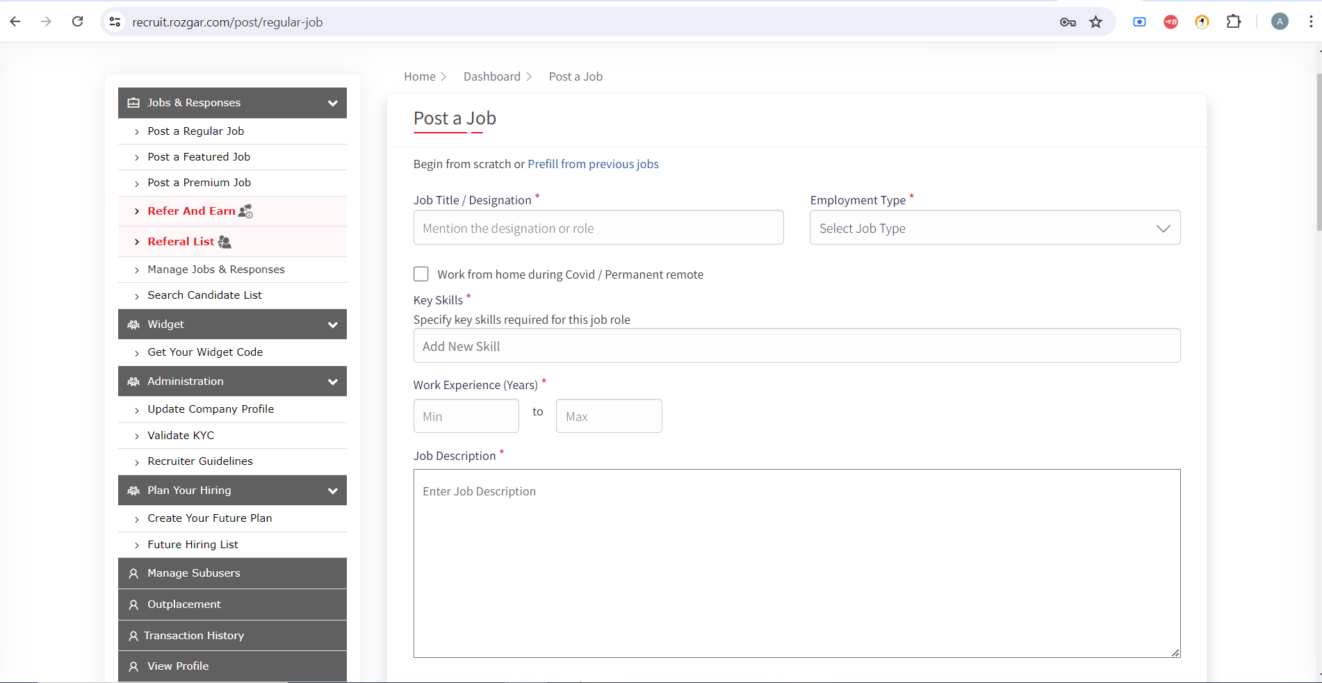 How To Post A Job In Rozgar